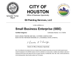 City of Houston: Small Business Enterprise Certificate for Painting and Wall Covering Contractors and Pressure Washing Companies
